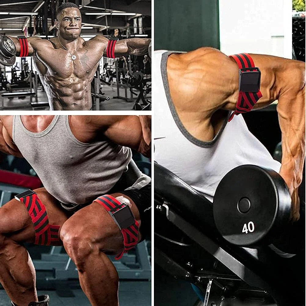 Blood Flow Restriction Bands, 2PCS Arm Leg Muscle Occlusion Bodybuilding Training Elastic Resistance Straps Gym Fitness Equipment Sports Accessories for Women Men